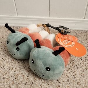 Wonder Nation Caterpillar Kids Slippers - Green and Orange